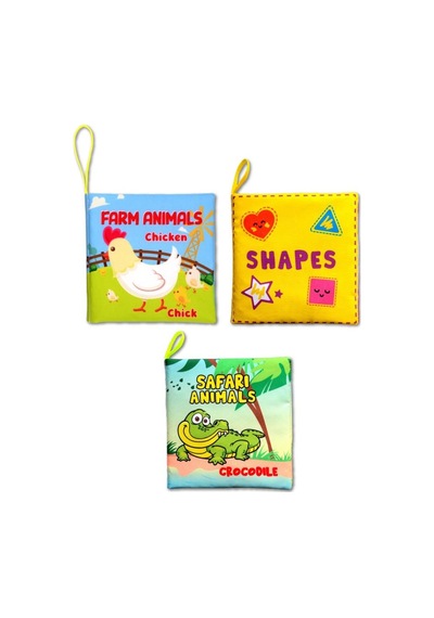 3 Kitap İngilizce Şekiller , Çiftlik Ve Safari Hayvanları Kumaş Sessiz Kitap E119 E130 E131 - Bez Kitap , Eğitici Oyuncak , Yumuşak Ve Hışırtılı