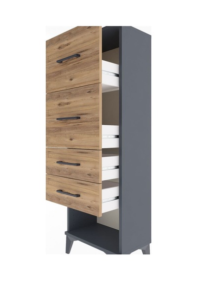 Arges Dolap 4 Çekmeceli 44x30x134 Antrasit-çam Antrasit