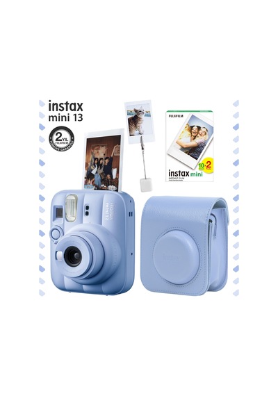 Instax Mini 13 Fotoğraf Makinesi Deri Çanta Kıskaç + 20'li Film Hediye Seti