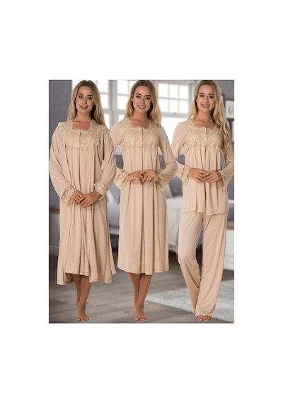 Effort Pijama Sütlü Kahve Hamile Lohusa Uzun Kollu Sabahlık Pijama Gecelik 4'lü Set 2405 Sütlü Kahve Effort Pijama Sütlü Kahve Hamile Lohusa Uzun Kollu Sabahlık Pijama Gecelik 4'lü Set 2405 Sütlü Kahve