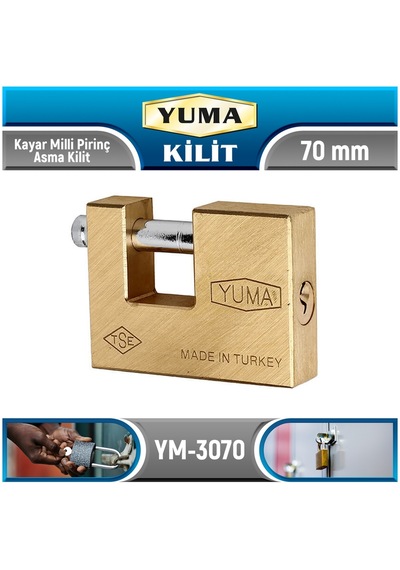 70mm Pirinç Kayar Milli Asma Kilit Ym-3070