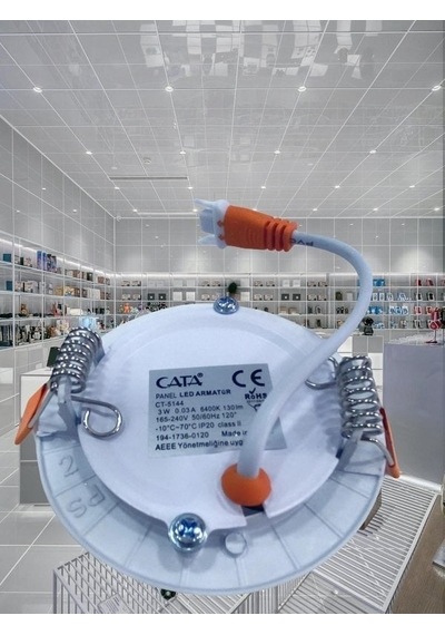 Cata Ct-5144g-5 5 Adet 3 Watt Panel Led Armatür Ct-5144 Günışığı Alüminyum Kasa Sarı