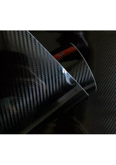 5D Ultra Parlak Siyah Karbon Fiber Folyo (10 Cm X 152 Cm)