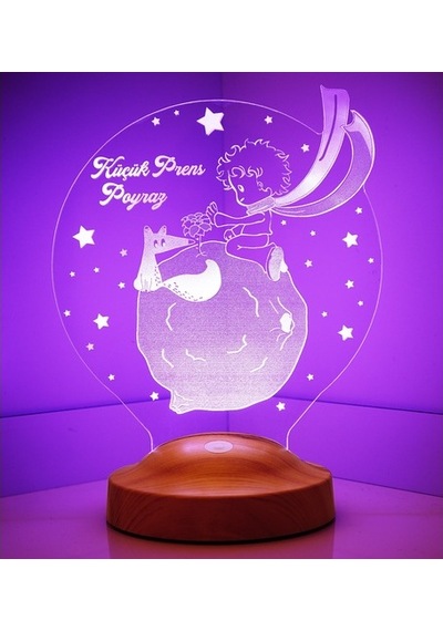 3D 3 Boyutlu Küçük Prens Le Petit Prince Çocuk Hediyesi Led Lamba