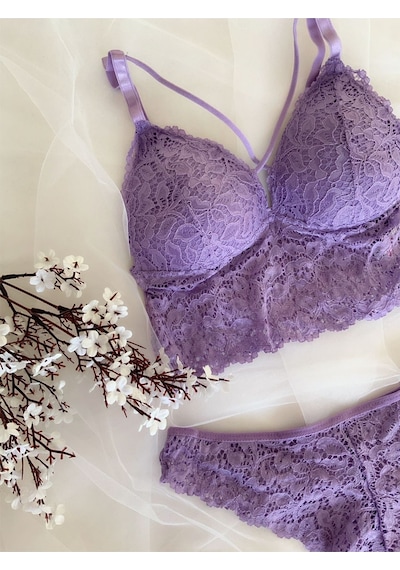 Mh Moony Homewears Thalia Bralet Takımı LILA