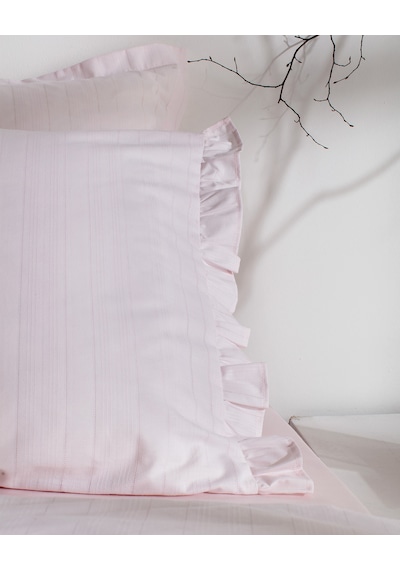 Madame Coco Julien King Size %100 Pamuk Fırfırlı Nevresim Takımı - Pudra 8684427124208 Pudra
