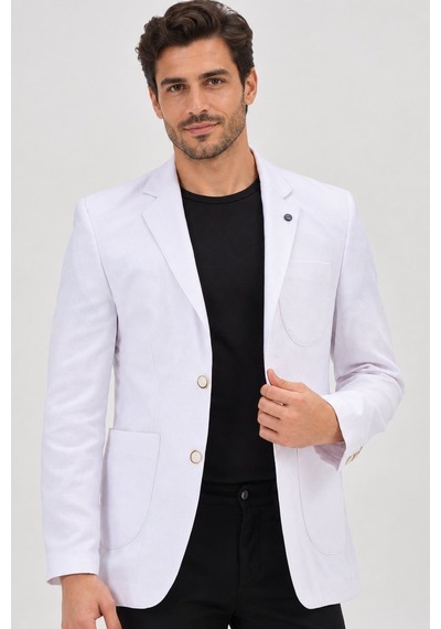 C5059 Dewberry Erkek Ceket-beyaz Optik