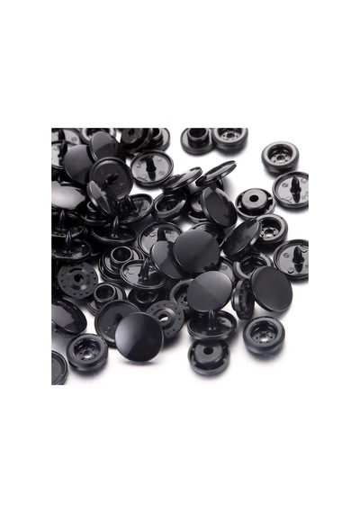 Plastik 12.5 MM Siyah Çıt Çıt Düğme 200 Set