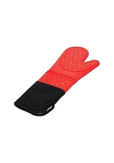 Kırmızı Silikon Yanmaz Mutfak Eldiveni - Isı Yalıtımlı 35 Cm 3 Lü Eldiven