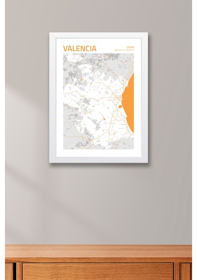 Valensiya İspanya Spain Haritası Çerçeveli Tablo Lüks Salon Ofis Duvar Dekorasyonu Hediyelik Tablo Beyaz Valensiya İspanya Spain Haritası Çerçeveli Tablo Lüks Salon Ofis Duvar Dekorasyonu Hediyelik Tablo Beyaz