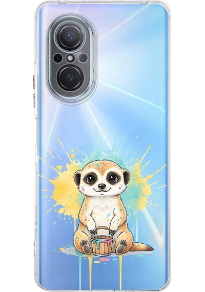 Huawei Nova 9 Se İle Uyumlu Splash Mirket Tasarımlı Şeffaf Silikon Kılıf Şeffaf