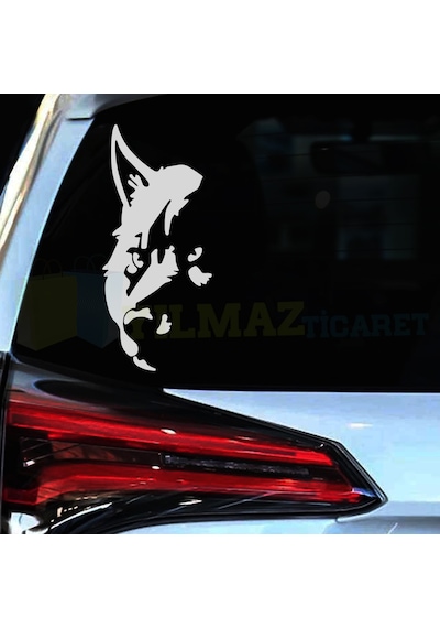 Türk Bozkurt Kurt Silüeti Cam Oto Sticker Etiket Yapıştırma