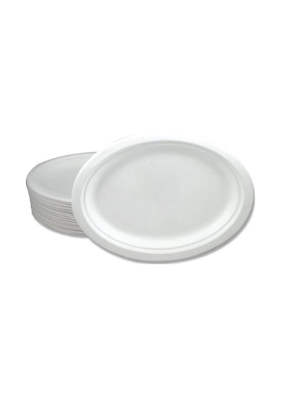 Roll-up Nature Ekolojik Karton Kağıt Tek Kullanımlık Oval Tabak - 20x26 Cm. - 50 Adetlik 1 Paket