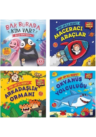 Pop Up ile Keşfet Hikayeli Hareketli Kitaplar 4'lü Set - Sincap Kitap
