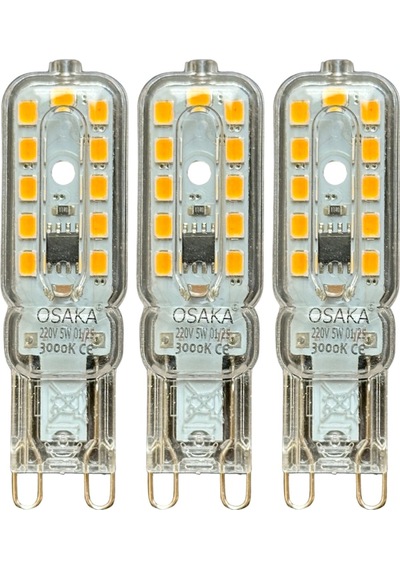 3 Adet Osaka 5w 3000k Sarı Işık G9 Duylu Led Kapsül Ampul