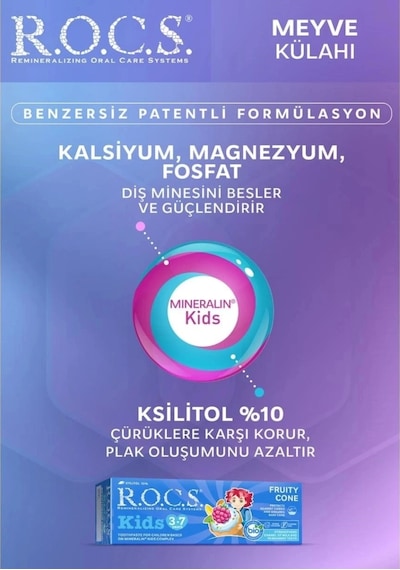 R.o.c.s Anne & Çocuk Diş Bakım Seti Aktif Kalsiyum & Meyve Külahı 3-7 Yaş