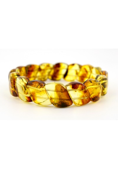 Kehribar Bileklik Fosilli Roleks Özel Tasarım Ambergold Blk23-46 Çok Renkli