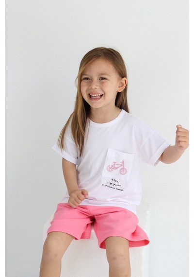 Babywom Oversize Yazlık Şortlu Kız Takım- Pembe
