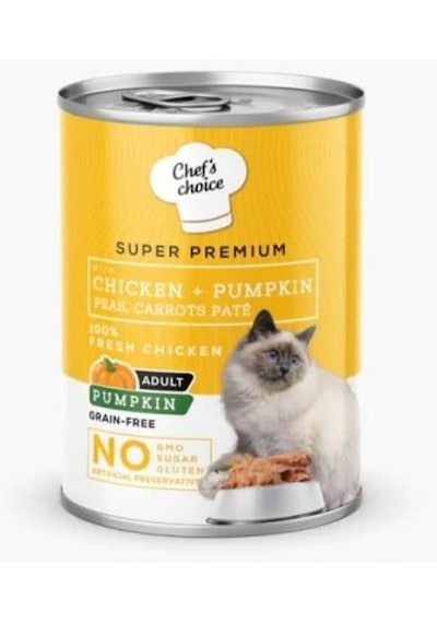 Chef's Choice Tavuklu ve Balkabaklı Tahılsız Ezme Yetişkin Kedi Konservesi 400 G