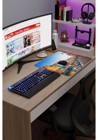 Venedik İtalya V5 48x40 Xl Gaming Kauçuk Kaymaz Taban Mouse Pad Fare Altlığı