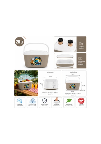 20 Lt Buzzy Retro Buzluk Termos 1179 Cooler Box -403 Bej