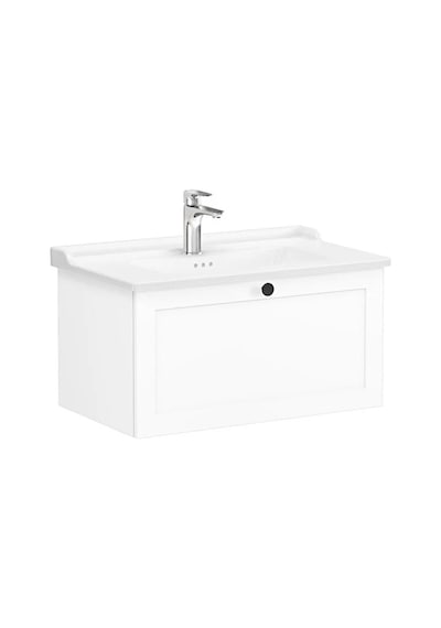 68806 VitrA Root Classic Tek Çekmeceli Lavabo Dolabı, 80 Cm, Mat Beyaz Klasik Lavabo Dahil Diğer
