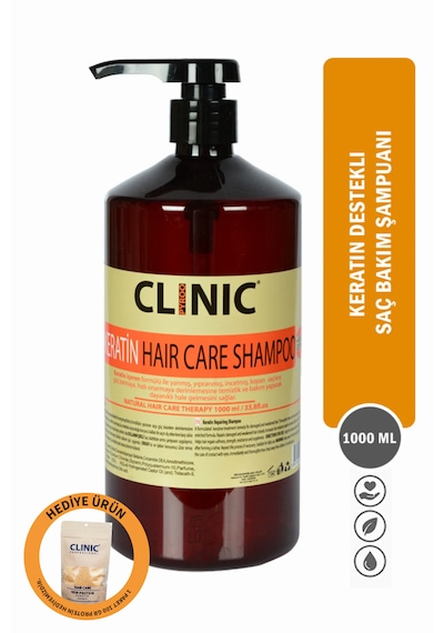 Clinic Pyroo Keratin Destekli Saç Bakım Şampuanı 1 L