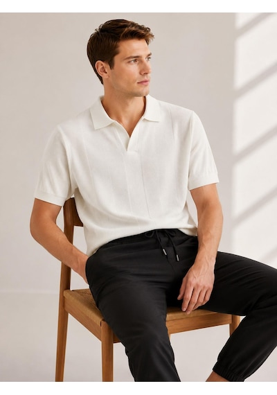 Classics Men Huffa Slim Fit Erkek Polo Yaka Triko Tişört 7677 Beyaz