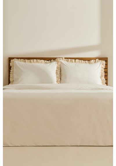 Kaşmir Home Lisa %100 Pamuk Çift Kişilik Nevresim Takımı Offwhite