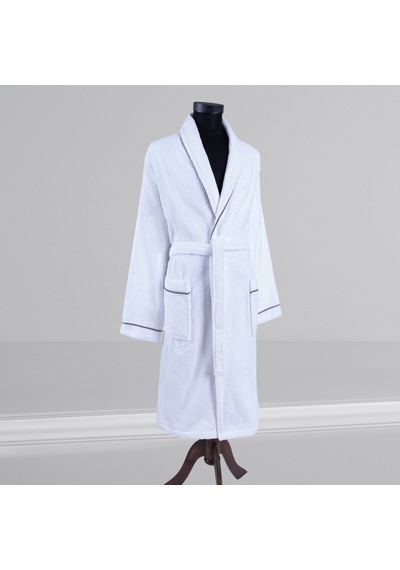 % 100 Pamuklu Laodikeia Şalyaka Bornoz Kadın Erkek Unisex Beyaz