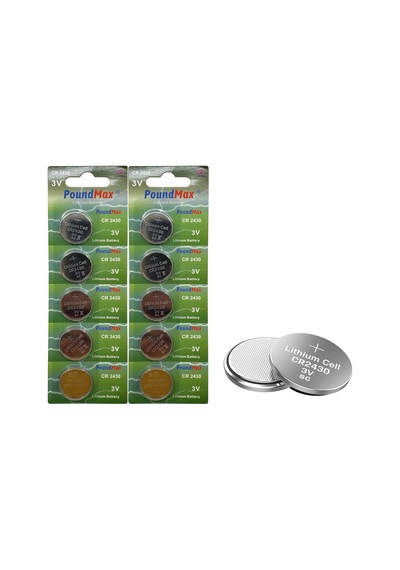 Poundmax 10 X Cr2430 Dl2430 3v Lityum Düğme Pil, Uzun Raf Ömrü, Küçük Elektronik Cihazlar İçin Uzaktan Kumandalar, Teraziler, Akıllı Ev Cihazları, Ölçüm Cihazları Ve Hesap Makineleri