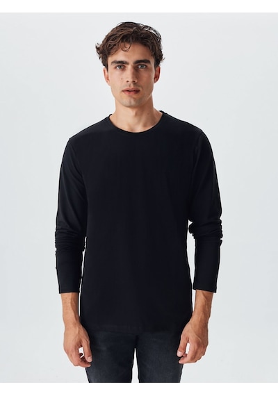 Ltb Uzun Kollu Sıfır Yaka Basic Siyah Sweatshırt Çok Renkli 2XL