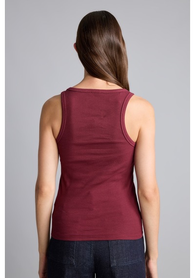 Defacto Slım Fıt Basic Yuvarlak Yaka Fitilli Atlet E5539ax26smbr115 Bordo-br115