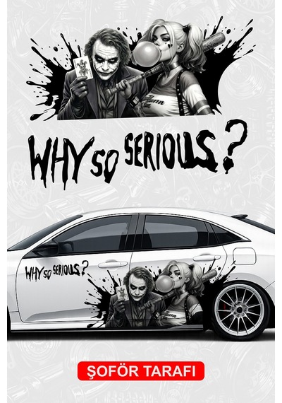 Joker & Harley Quınn Yan Gövde Kaplama Sticker Şoför - 864812330