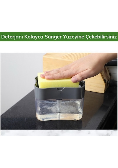 Buffer İkisi Bir Arada Basmalı Pratik Sıvı Sabunluk ve Pompası