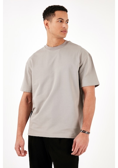 Buratti Pamuklu Bisiklet Yaka Relaxed Fit Basic Erkek T Shirt 5902610 Kül