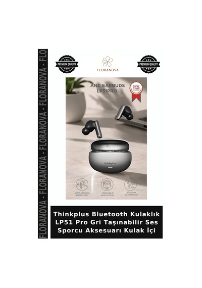 Thinkplus Bluetooth Kulaklık Lp51 Pro Gri Taşınabilir Ses Sporcu Aksesuarı Kulak İçi