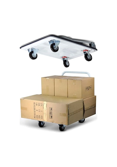 Katlanır Sap Koli Yük Çuval Paket Taşıma El Arabası 4 Tekerlek Pl