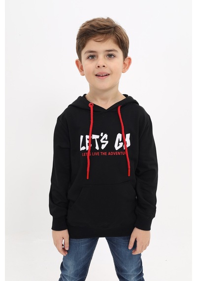 Toontoy Erkek Çocuk Baskılı Sweatshirt Siyah