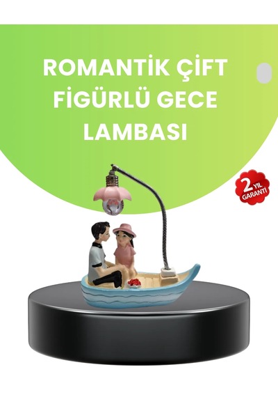 Oturan Çift Figürlü Led Masa Lambası Romantik Hediye Diğer