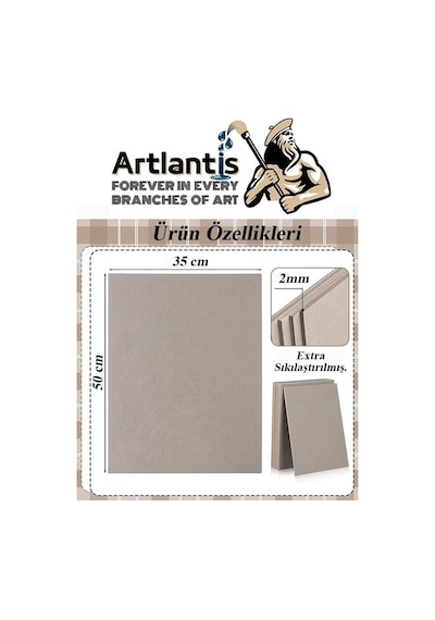 Mukavva Gri 2 Mm 35x50 Cm 5 Adet Sert Karton Ekstra Sıkıştırılmış 35 50 Mukavva Gri Renkli 2m 1