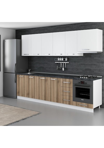 Minar 280 Cm Mutfak Dolabı Beyaz Dore 280-D11 Beyaz