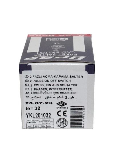 OPAŞ 2X32A 0-1 Aç-Kapa Kilitli Şalter