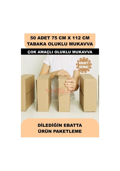 50 Adet 75cm X 112cm Baskısız Tabaka Oluklu Mukavva, Çocuk Etkinlik Kartonu, Maket Kartonu, Kargo Kartonu