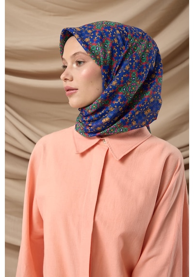 Silk Home Soft Eşarp 73093-04 Saks, Pembe, Kırmızı, Yeşil