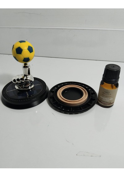 Güneş Enerjisi İle Çalışan Futbol Top Taraftar Renkli Oto Kokusu Sarı