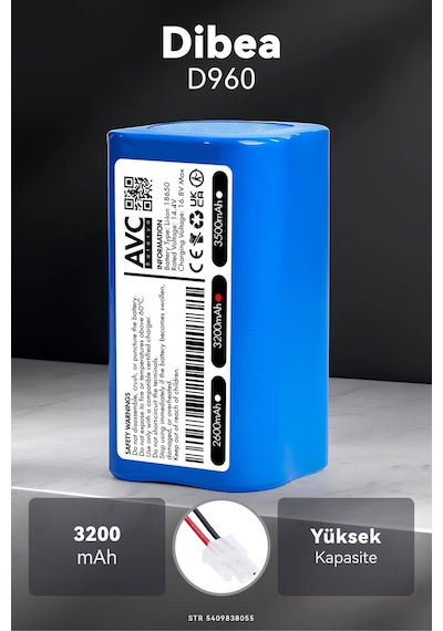 Dibea D960 3200mah Robot Süpürge Bataryası G.g