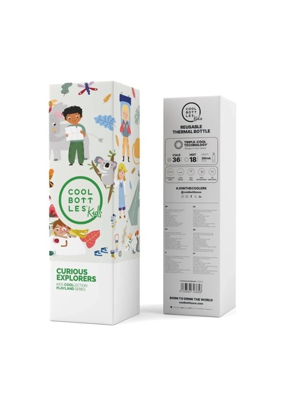 Cool Bottles Paslanmaz Çelik Suluk - The Kids Bottle Curious Explorers 350 Ml Cbbk35ce Karışık