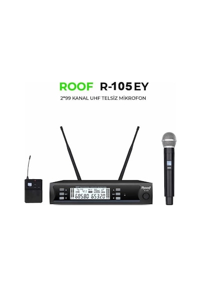 Roof R-105ey 2x99 Kanal Uhf 1 El 1 Yaka Telsiz Mikrofon