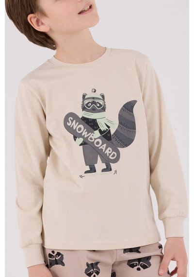 Rolypoly Erkek Çocuk Krem Pijama Takımı Rp3668-c-v2